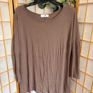Umgee Women's Long Sleeve Top - Chocolate Brown